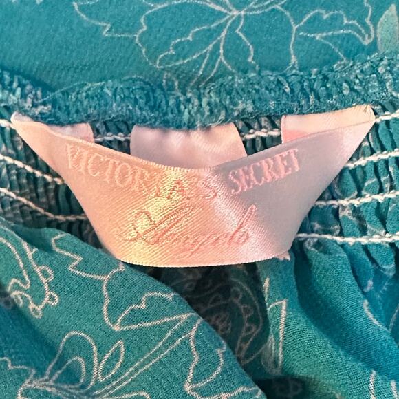 Vintage Victoria Secret Angels Collection Baby Doll Nightie Lingerie Maxi Teal - Picture 3 of 8